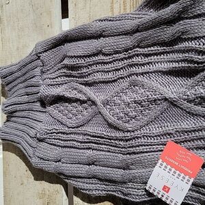 Dog Gray Cable Knit Sweater KYEESE Large